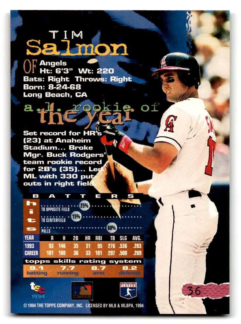 1994 Stadium Club #36 Tim Salmon - Baseball Card Single