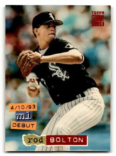Original gloss 1994 Stadium Club Rodney Bolton Chicago White Sox baseball card