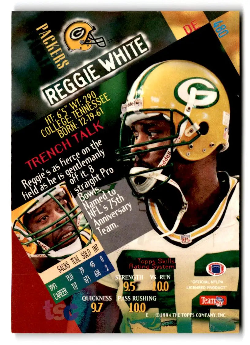 1994 Stadium Club #480 Reggie White - Football Card Single