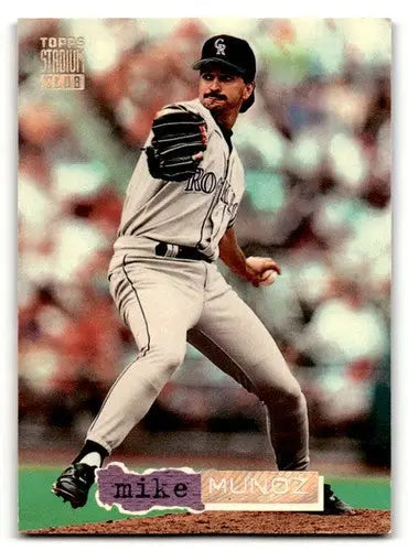 Original gloss Mike Munoz Colorado Rockies baseball card from 1994 Stadium Club