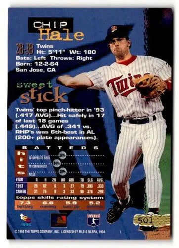 Stadium Club Chip Hale baseball card with original gloss from 1994 Stadium Club series