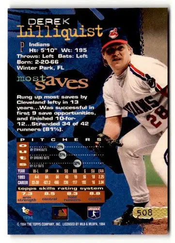 1994 Stadium Club #508 Derek Lilliquist NM ID:48046 - Baseball Card Single