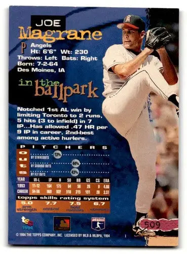 Joe Magrane California Angels baseball card from 1994 Stadium Club series