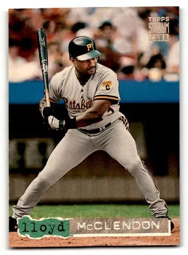 Original gloss Lloyd McClendon baseball card featuring Pittsburgh Pirates player 1994 Stadium Club