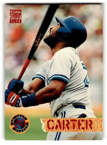 Original gloss Joe Carter Toronto Blue Jays baseball card from 1994 Stadium Club series