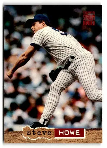 Original gloss 1994 Stadium Club Steve Howe baseball card front view
