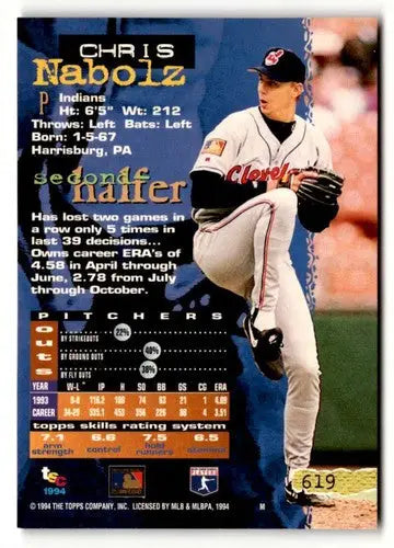 Original gloss Stadium Club Chris Nabholz baseball card 1994 NM ID 48043
