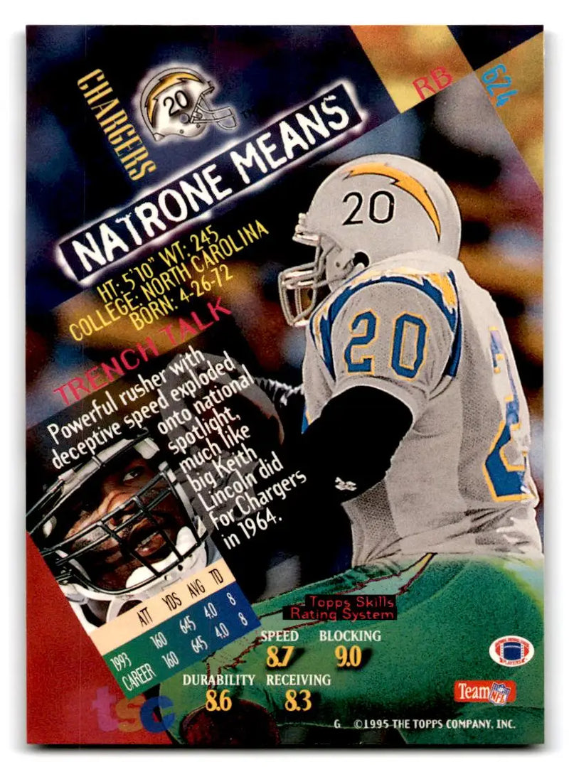 1994 Stadium Club #624 Natrone Means - Football Card Single