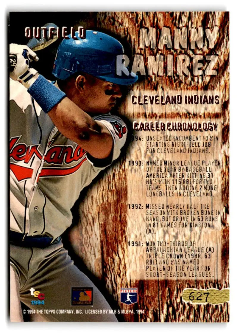1994 Stadium Club #627 Manny Ramirez - Baseball Card Single