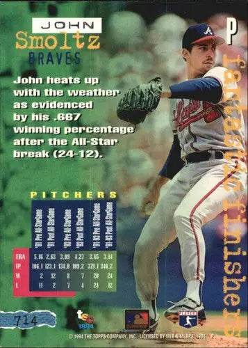 Original gloss 1994 Stadium Club Golden Rainbow John Smoltz baseball card NM-MT