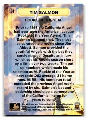 1994 Ted Williams #161 Tim Salmon - Baseball Card Single