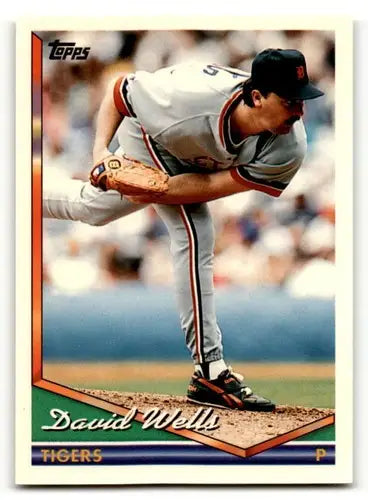Vintage baseball card of David Wells of the Tigers with original gloss, David Wells NrMt