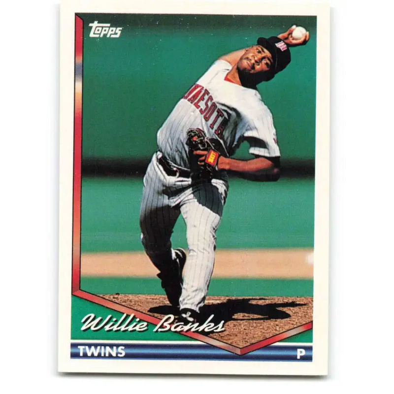 1994 Topps #14 Willie Banks EX Excellent Minnesota Twins Baseball Card - Baseball Card Single