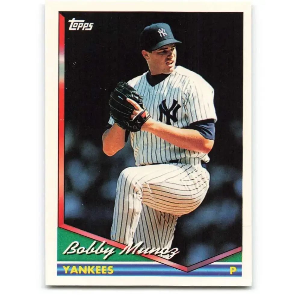 1994 Topps #144 Bobby Munoz EX Excellent New York Yankees Baseball Card - Baseball Card Single