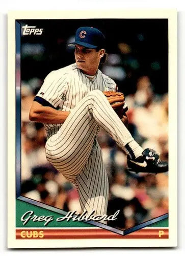Vintage baseball card featuring Greg Hibbard of the Cubs with original gloss in 1994 Topps #148