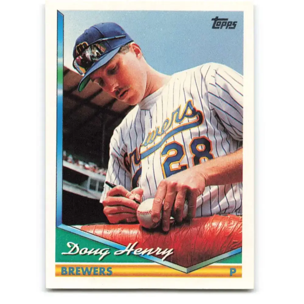 1994 Topps #16 Doug Henry EX Excellent Milwaukee Brewers Baseball Card - Baseball Card Single