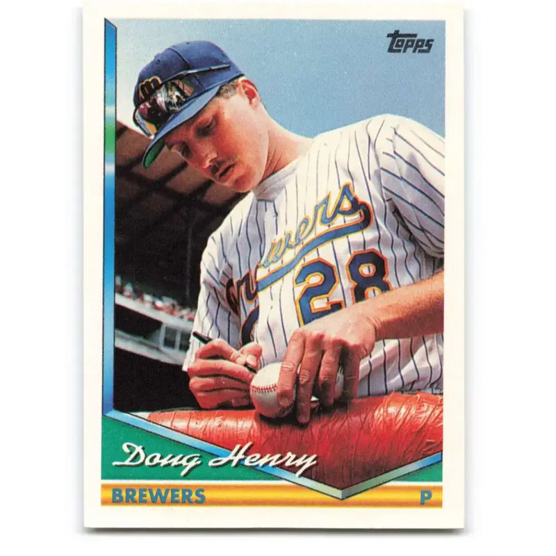 1994 Topps #16 Doug Henry EX Excellent Milwaukee Brewers Baseball Card - Baseball Card Single
