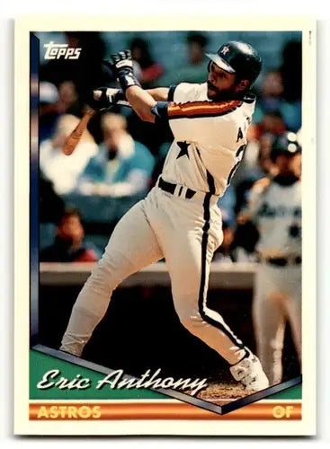 Vintage 1994 Topps Eric Anthony NRMT baseball card with original gloss featuring Astros