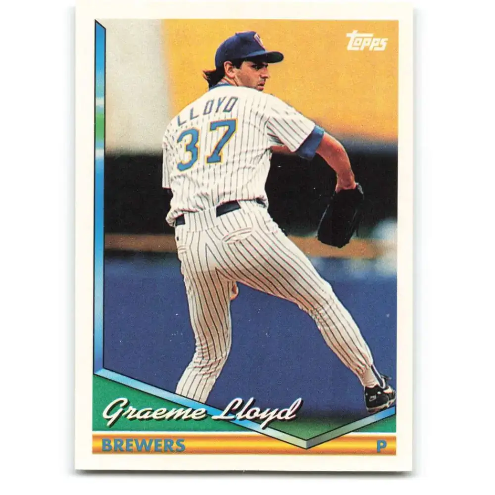 1994 Topps #187 Graeme Lloyd EX Excellent Milwaukee Brewers Baseball Card - Baseball Card Single