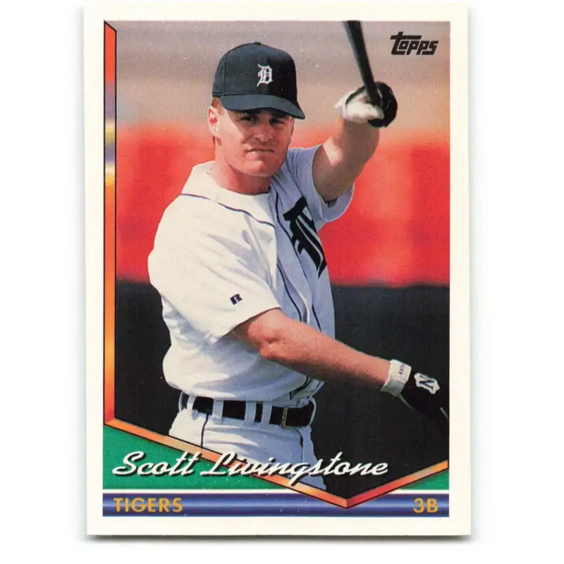 1994 Topps #19 Scott Livingstone EX Excellent Detroit Tigers Baseball Card - Baseball Card Single