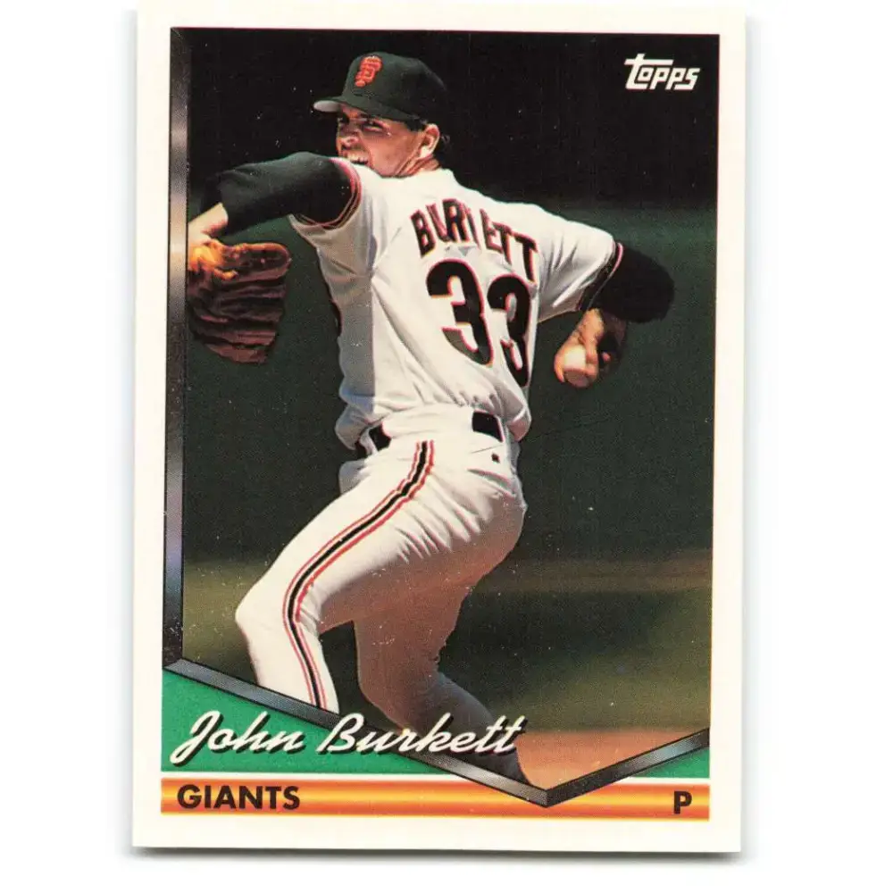 1994 Topps #213 John Burkett EX Excellent San Francisco Giants Baseball Card - Baseball Card Single