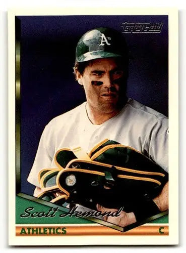 Original gloss Scott Hemond Oakland baseball card from 1994 Topps #226 hemond oakland athletics