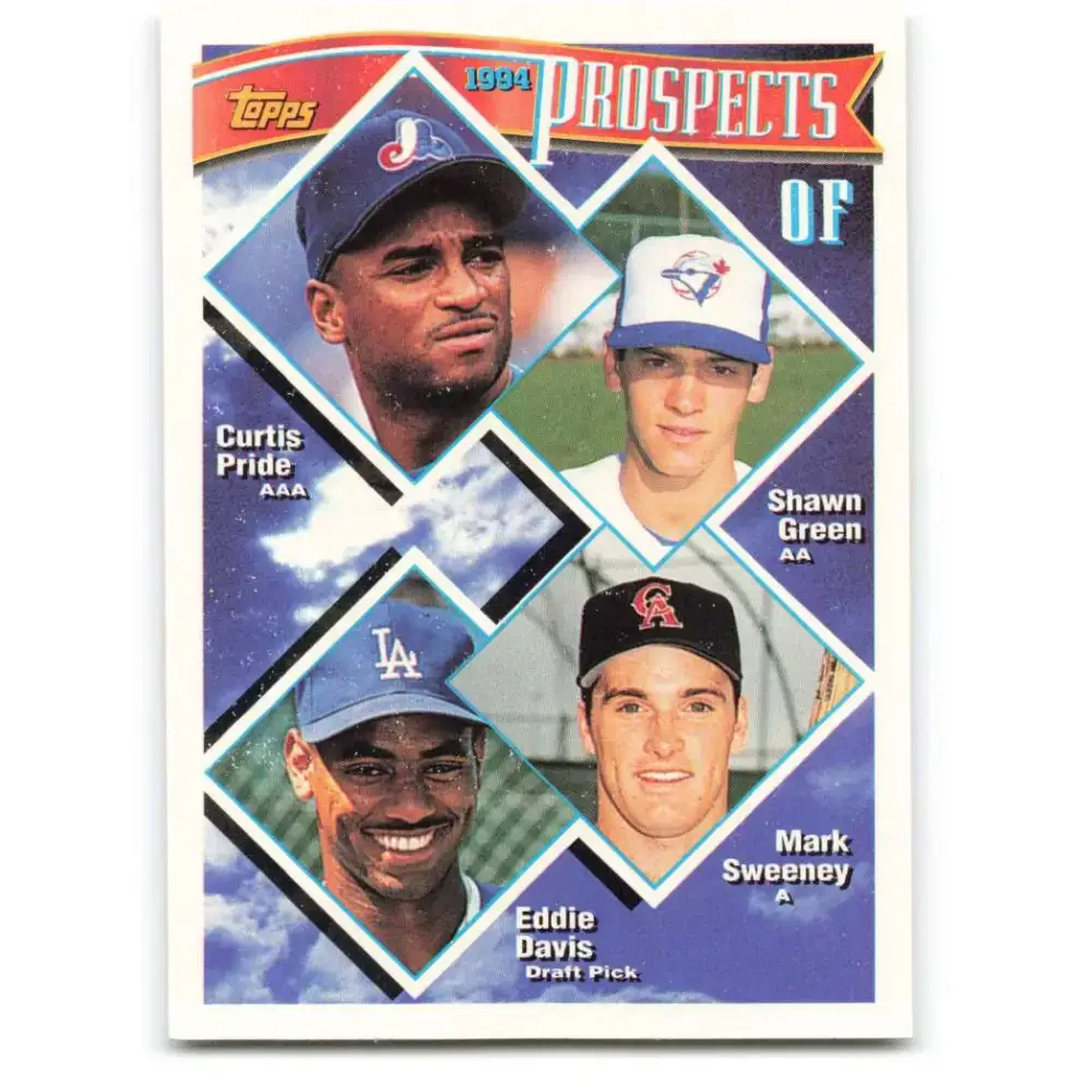 1994 Topps #237 Curtis Pride/Shawn Green/Mark Sweeney/Eddie Davis EX Excellent RC Rookie Montreal Expos/Toronto Blue