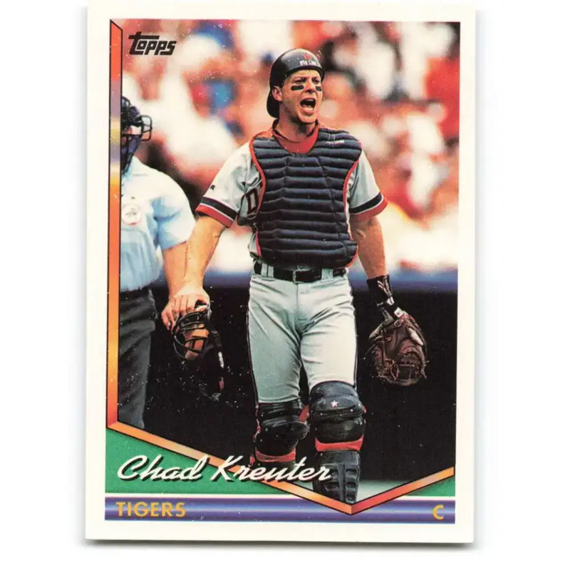 1994 Topps #257 Chad Kreuter EX Excellent Detroit Tigers Baseball Card - Baseball Card Single