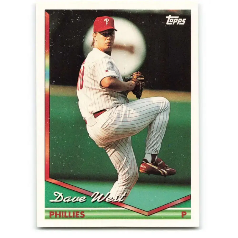 1994 Topps #266 David West EX Excellent Philadelphia Phillies Baseball Card - Baseball Card Single