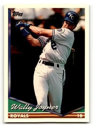 Original gloss 1994 Topps Wally Joyner NrMt baseball card featuring Wally Joyner of the Royals