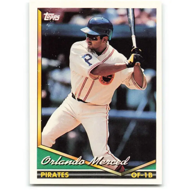 1994 Topps #281 Orlando Merced EX Excellent Pittsburgh Pirates Baseball Card - Baseball Card Single