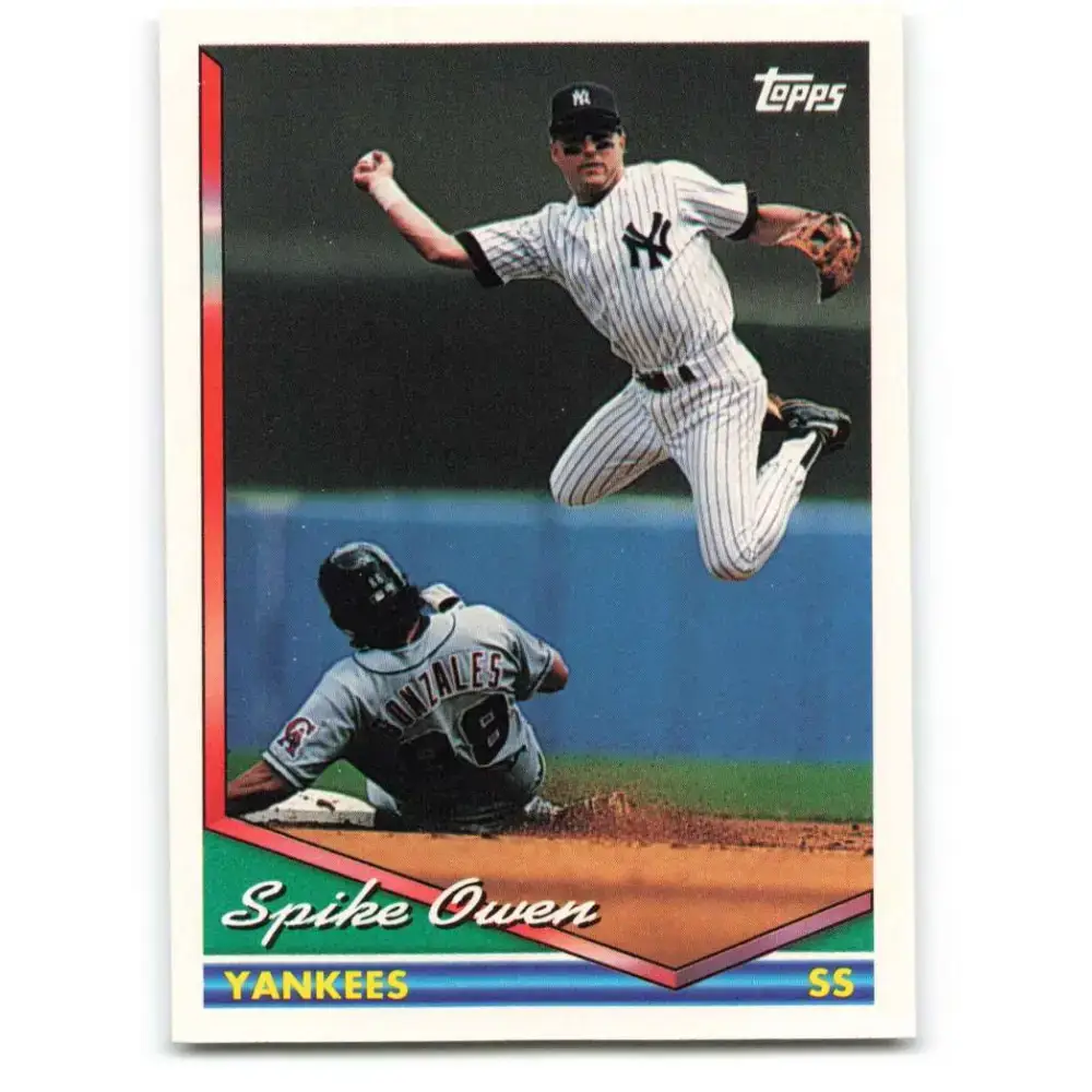 1994 Topps #297 Spike Owen EX Excellent New York Yankees Baseball Card - Baseball Card Single