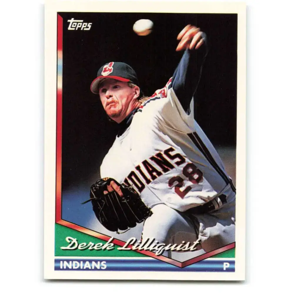 1994 Topps #301 Derek Lilliquist EX Excellent Cleveland Indians Baseball Card - Baseball Card Single