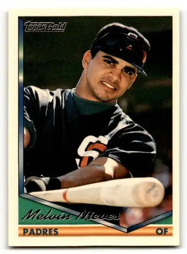 Original gloss Melvin Nieves San Diego Padres baseball card from 1994 Topps #307
