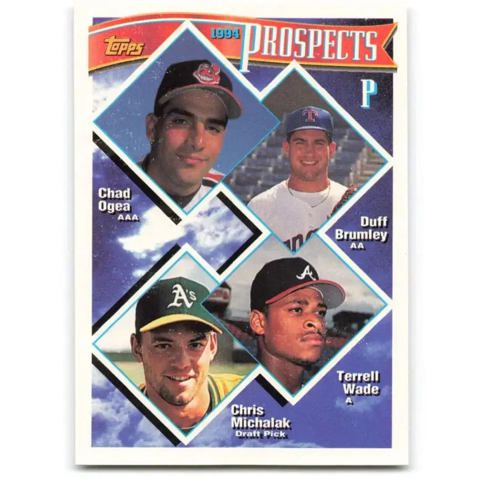 1994 Topps #316 Chad Ogea/Duff Brumley/Terrell Wade/Chris Michalak EX Excellent RC Rookie Cleveland Indians/Texas
