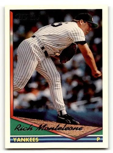 Original gloss baseball card featuring Rich Monteleone of the New York Yankees