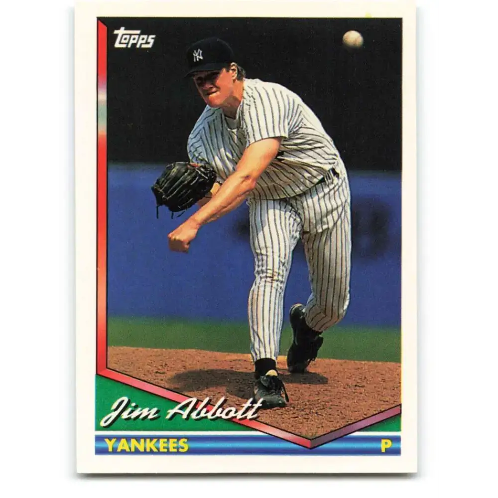 1994 Topps #350 Jim Abbott EX Excellent New York Yankees Baseball Card