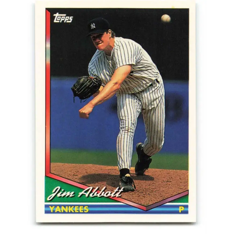 1994 Topps #350 Jim Abbott EX Excellent New York Yankees Baseball Card
