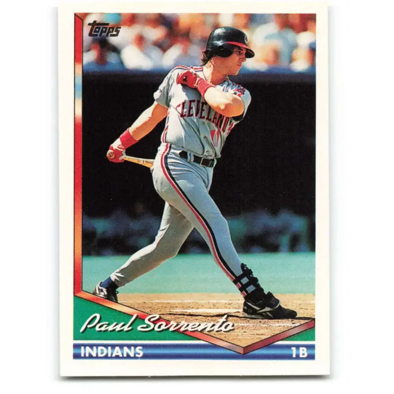 1994 Topps #358 Paul Sorrento EX Excellent Cleveland Indians Baseball Card - Baseball Card Single