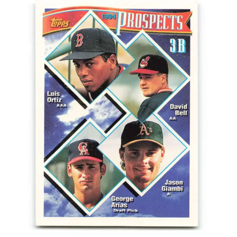 1994 Topps #369 Luis Ortiz/David Bell/Jason Giambi/George Arias EX Excellent RC Rookie Boston Red Sox/Cleveland