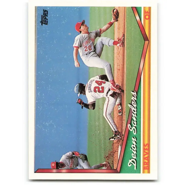 1994 Topps #375 Deion Sanders EX Excellent Atlanta Braves Baseball Card