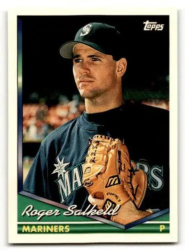 Vintage 1994 Topps Roger Salkeld Mariners baseball card roger salkeld nrmt