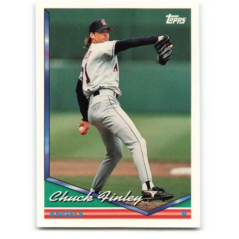1994 Topps #381 Chuck Finley EX Excellent California Angels Baseball Card - Baseball Card Single