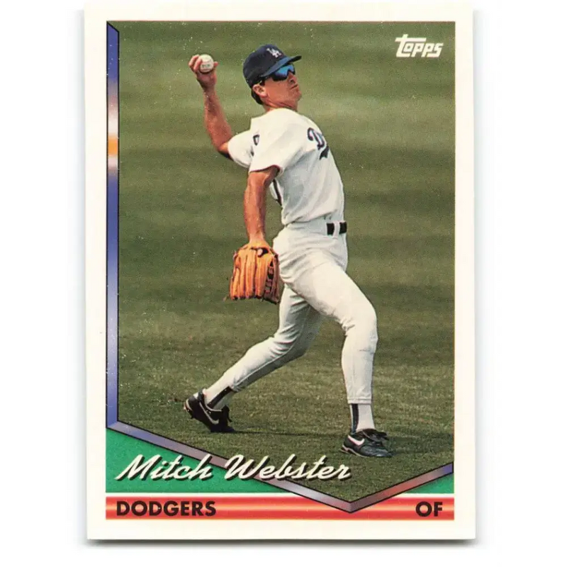 1994 Topps #382 Mitch Webster EX Excellent Los Angeles Dodgers Baseball Card - Baseball Card Single