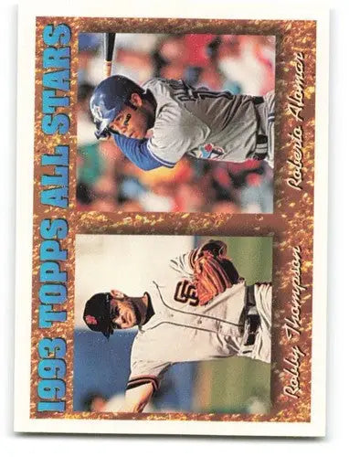 1993 Topps All-Stars baseball card featuring Robby Thompson and Roberto Alomar with original gloss