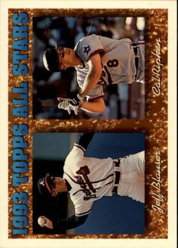 1993 Topps All-Stars baseball card featuring Cal Ripken and Jeff Blauser with original gloss