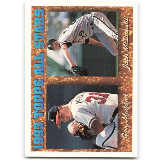 1994 Topps #392 Greg Maddux/Jack McDowell EX Excellent Atlanta Braves/Chicago White Sox Baseball Card - Baseball Card