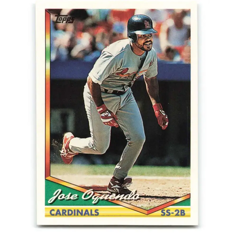 1994 Topps #406 Jose Oquendo EX Excellent St. Louis Cardinals Baseball Card - Baseball Card Single
