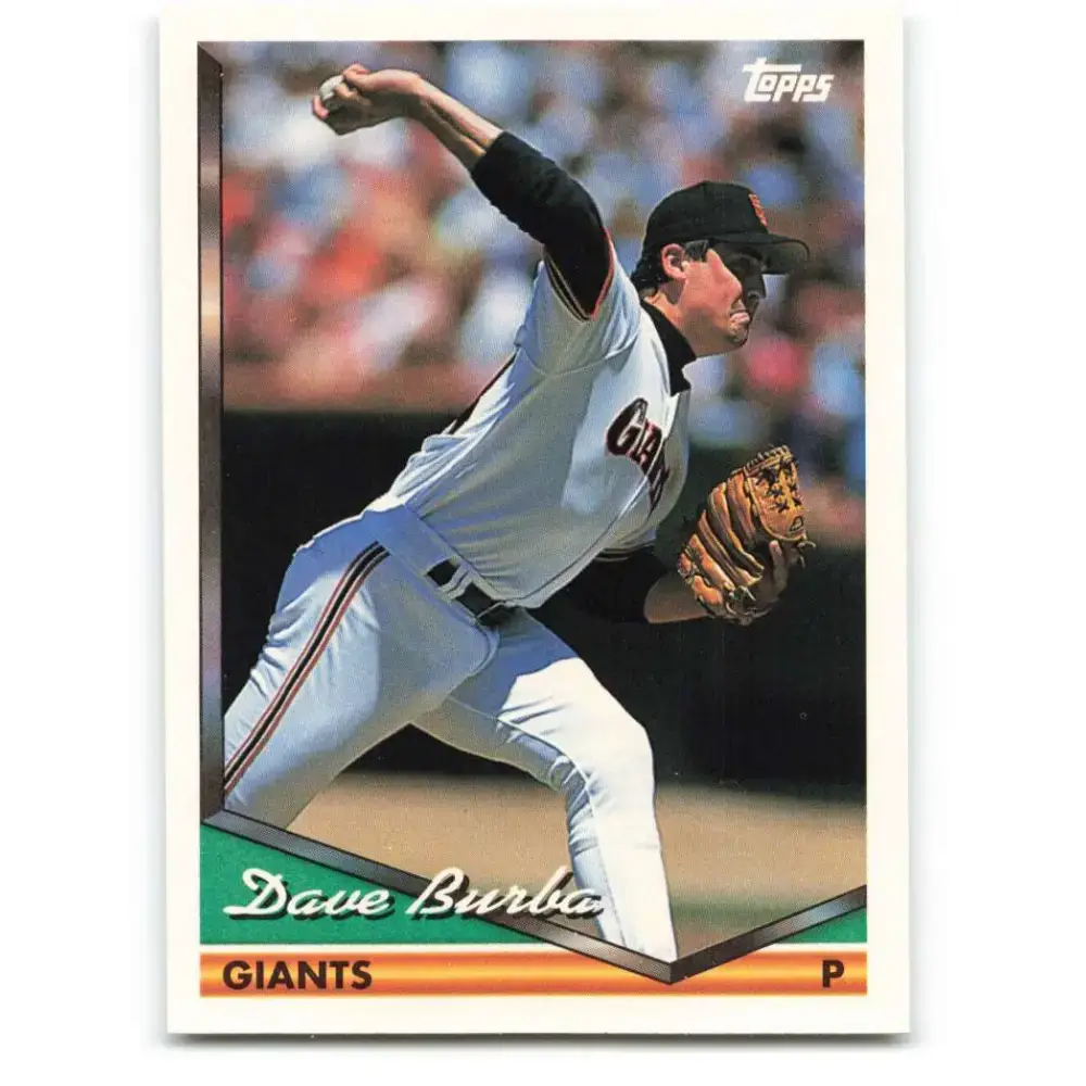 1994 Topps #433 Dave Burba EX Excellent San Francisco Giants Baseball Card - Baseball Card Single