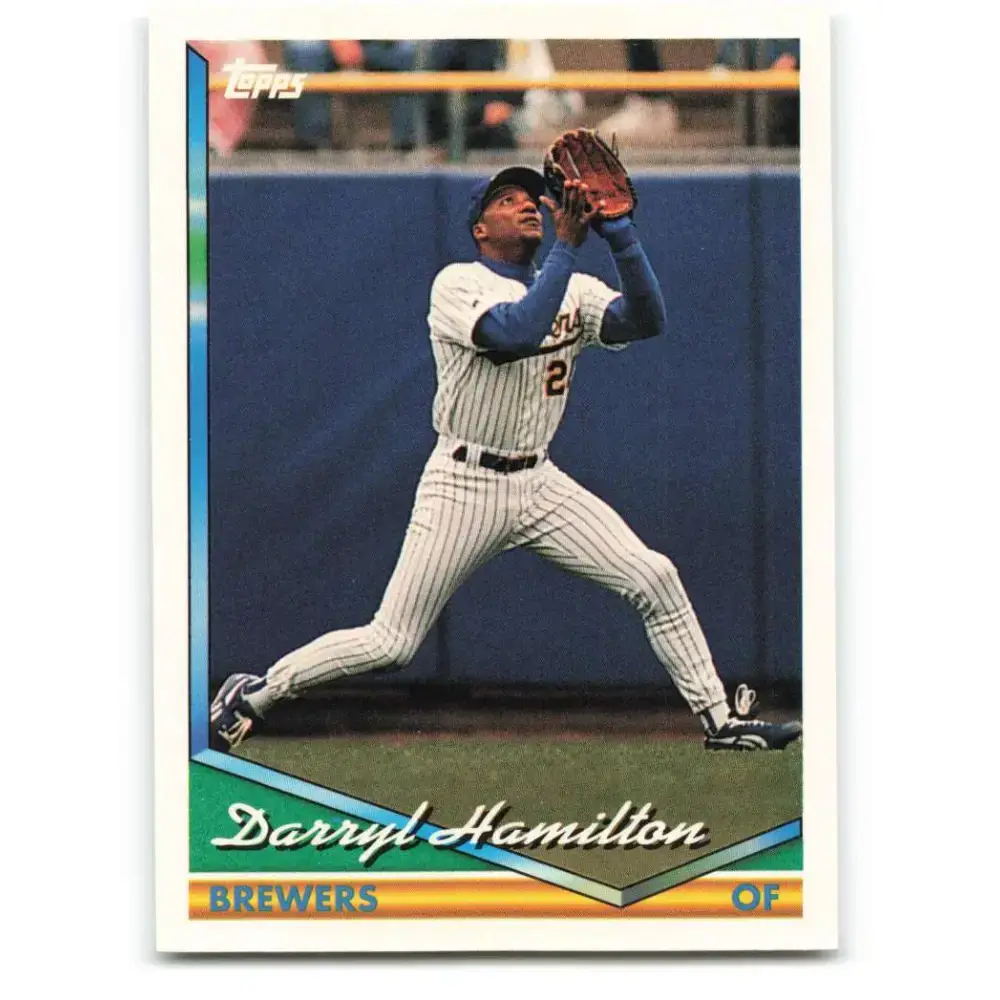 1994 Topps #435 Darryl Hamilton EX Excellent Milwaukee Brewers Baseball Card - Baseball Card Single